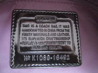 coach purse serial number 10619 n
